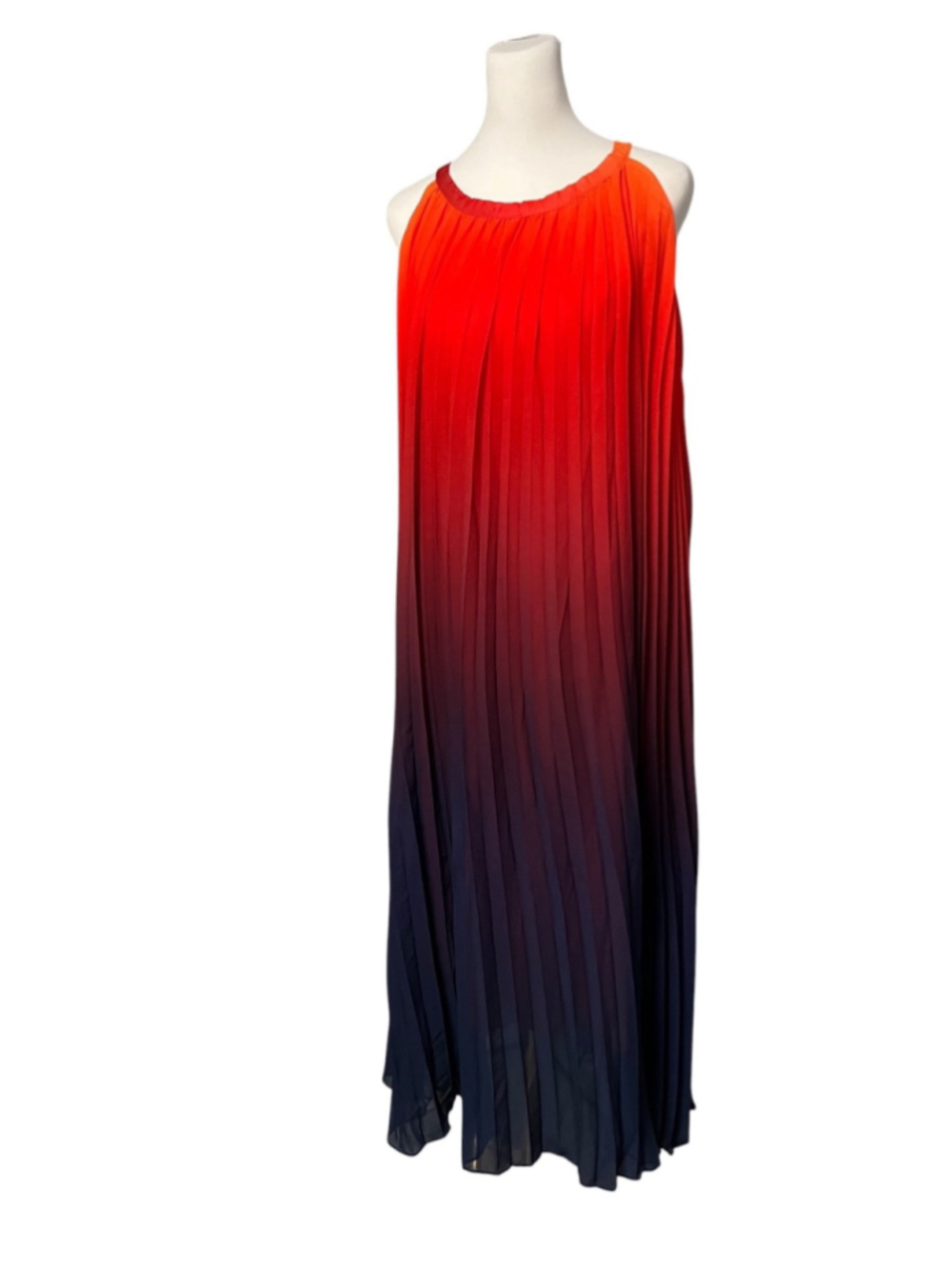 ChicWish Ombre Gradient Sunset Halter Pleated Maxi Dress Size M/L - Picture 7 of 11